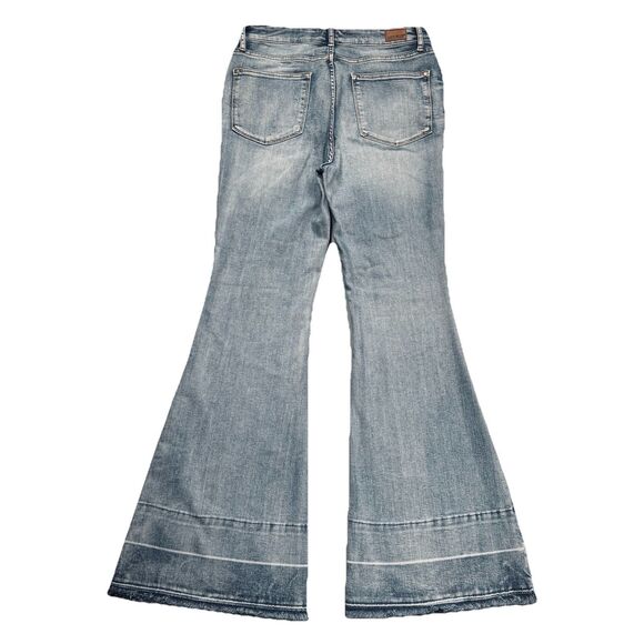 Judy Blue Flare Jeans 11 (31x32) Blue Distress Super Stretch High Waist Juniors - Picture 2 of 7